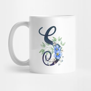 Floral Monogram S Wild Blue Flowers Mug